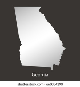 Georgia map,border with chrome,metal shine gradient. Vector illustration