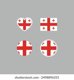 Georgia nation flag collection emblem design vector