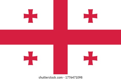 Georgia national flag in exact proportions - Vector