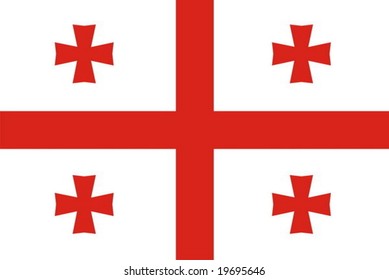 Georgia National Flag. Illustration On White Background