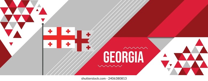 Georgia national or independence day banner design for country celebration. Flag of Georgia with modern retro design and abstract geometric icons. Vector illustration
 svg