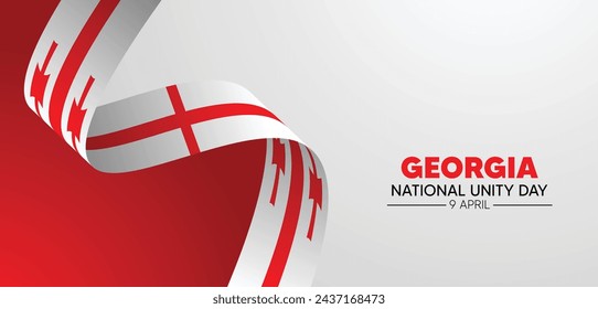 Georgia National Unity Day 9 April flag ribbon vector poster svg