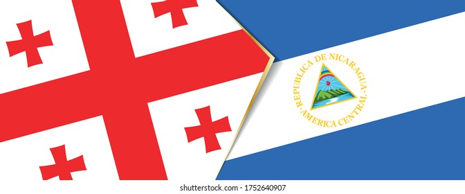 Georgia and Nicaragua flags, two vector flags symbol of relationship or confrontation.