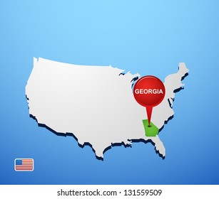 Georgia on USA map