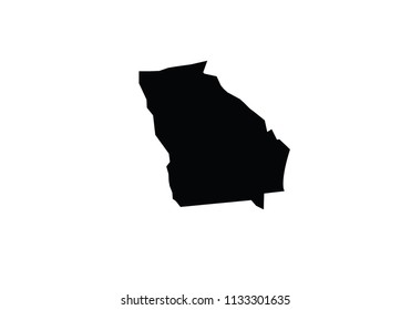 Georgia outline map black USA state borders black vector illustration