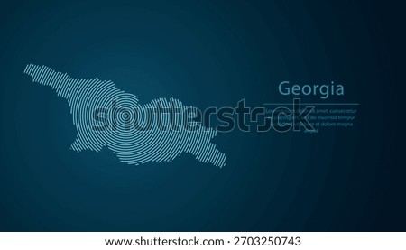 Georgia outline map filled with concentric circles on dark gradient background