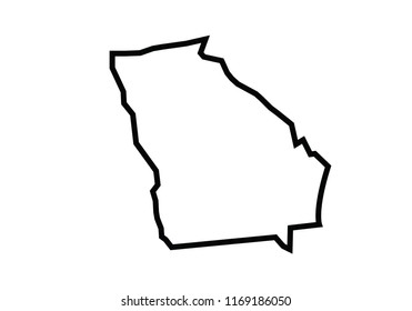 Georgia Outline Map State Shape United States