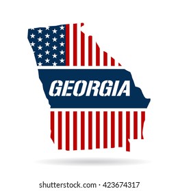 Georgia patriotic map. Vector graphic design illustration