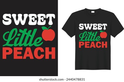 Georgia peache Graphic T-shirt Design. Sweet little peach. Vector lettering, typeface. Pop art stylized text. Old school style letters. poster, banner, t shirt typography design.