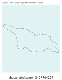 Georgia plain country map. Medium Details. Outline style. Shape of Georgia. Vector illustration.