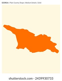Georgia plain country map. Medium Details. Solid style. Shape of Georgia. Vector illustration.