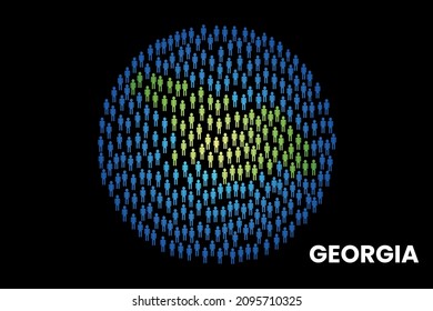 Georgier-Bevölkerung Menschen Karte auf der Welt Vektorgrafik Design