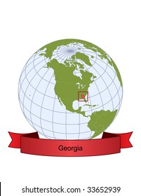Georgia, position on the globe