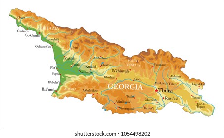 Georgia relief map