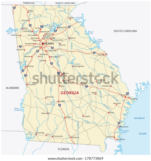 Printable Road Map Of Georgia