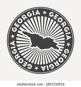 Georgia round logo. Vintage travel badge with the circular name and map of country, vector illustration. Can be used as insignia, logotype, label, sticker or badge of the Georgia.