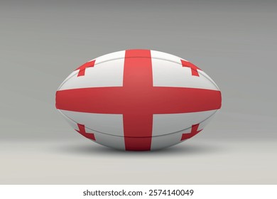 Georgia rugby ball featuring the national flag design on a gray background