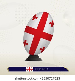 Georgia Rugby Ball on Rugby Kicking Tees with Modern Design. Illustration perfect for sports, national pride, and rugby-related projects.