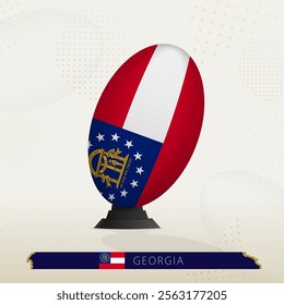 Georgia Rugby Ball on Rugby Kicking Tees with Modern Design. Illustration perfect for sports, national pride, and rugby-related projects.