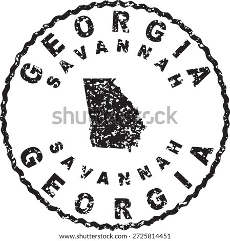 Georgia Savannah Round Seal Map Design