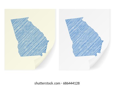 Georgia scribble map on a white background.