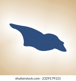 Georgienform auf Farbverlauf-Hintergrund. Landkarte mit Kratzstruktur . Georgien lebendiges Poster. Anziehende Vektorgrafik.
