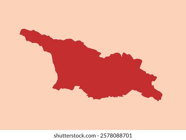Georgia simple flat red map