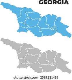 Georgia simple maps flat illustration
