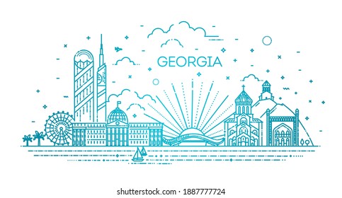 Georgia skyline composition for design