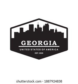 georgia skyline silhouette vector logo