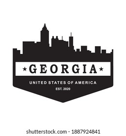 georgia skyline silhouette vector logo