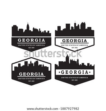 georgia skyline silhouette vector logo