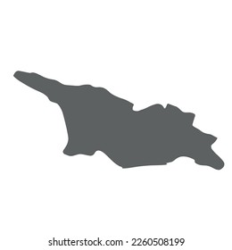Georgia - mapa de silueta gris liso del área del país. Simple ilustración vectorial plana.