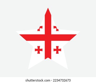Georgia Star Flag. Georgian Star Shape Flag. Country National Banner Icon Symbol Vector Flat Artwork Graphic Illustration svg