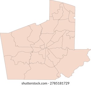 Georgia State Carroll County vector Census Tract polygon based on Tiger 2020 Census Data
