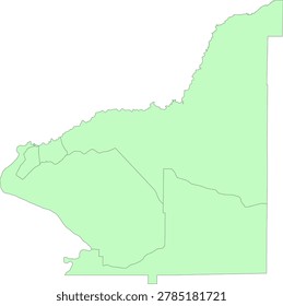Georgia State Chattahoochee County vector Census Tract polygon based on Tiger 2020 Census Data