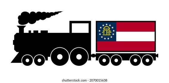 georgia state delivery train. vector illustration isolated on white background

