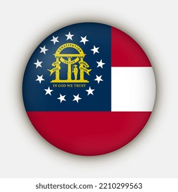 Georgia state flag. Vector illustration.