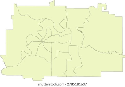 Georgia State Gordon County vector Census Tract polygon based on Tiger 2020 Census Data