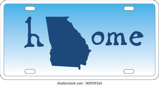 Georgia state license plate vector