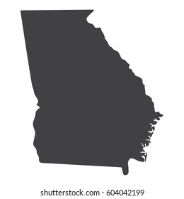 Georgia state map in black on a white background. Vector illustration