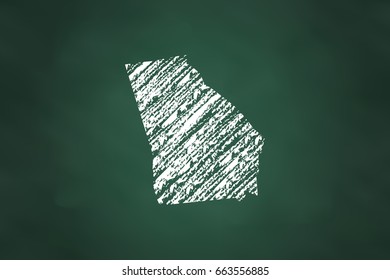 Georgia State Map Chalk Style