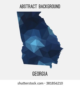 Georgia state map in geometric polygonal style.Abstract tessellation,modern design background. Vector illustration EPS8