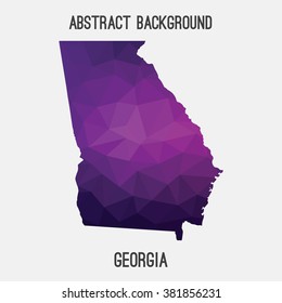 Georgia state map in geometric polygonal style.Abstract tessellation,modern design background. Vector illustration EPS8