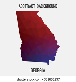 Georgia state map in geometric polygonal style.Abstract tessellation,modern design background. Vector illustration EPS8