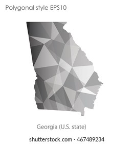 Georgia state map in geometric polygonal style.Abstract gems triangle,modern design background. Vector illustration EPS10
