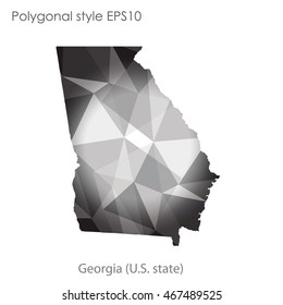 Georgia state map in geometric polygonal style.Abstract gems triangle,modern design background. Vector illustration EPS10