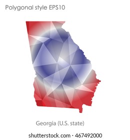 Georgia state map in geometric polygonal style.Abstract gems triangle,modern design background. Vector illustration EPS10