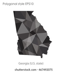 Georgia state map in geometric polygonal style.Abstract gems triangle,modern design background. Vector illustration EPS10