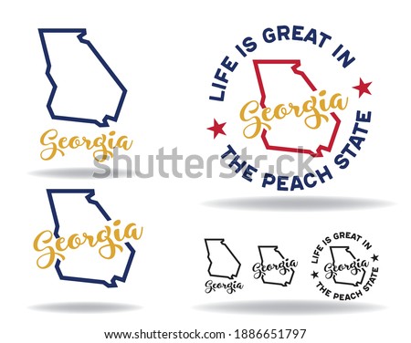 Georgia state map, logo design concept, vector eps